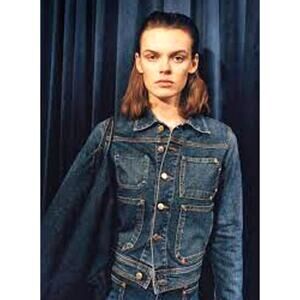 Zara womens 70's Work Wear Capsule blue denim jean jacket size M